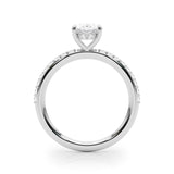14k Gold Hidden Halo Oval Cut Engagement Ring