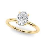 14k Gold Hidden Halo Oval Cut Engagement Ring