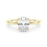 14k Gold Hidden Halo Oval Cut Engagement Ring