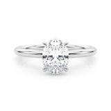 14k Gold Hidden Halo Oval Cut Engagement Ring