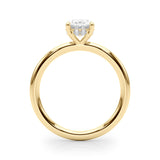 14k Gold Hidden Halo Oval Cut Engagement Ring