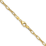 Leslie 7 inch 14k 3.0mm Semi-Solid Beveled Paperclip Bracelet