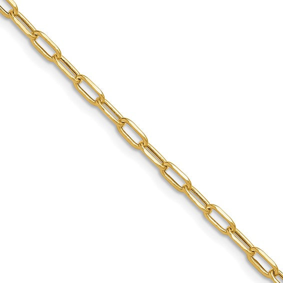 Leslie 7 inch 14k 3.0mm Semi-Solid Beveled Paperclip Bracelet