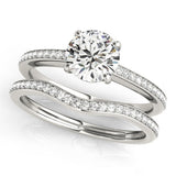 14k Gold Round Diamond Hidden Halo Engagement Ring