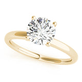 14k Gold Round Diamond Hidden Halo Engagement Ring