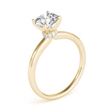 14k Gold Round Diamond Hidden Halo Engagement Ring