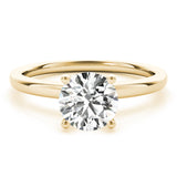 14k Gold Round Diamond Hidden Halo Engagement Ring