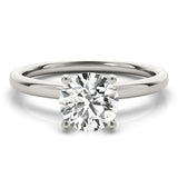 14k Gold Round Diamond Hidden Halo Engagement Ring