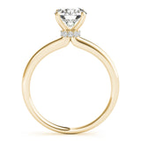 14k Gold Round Diamond Hidden Halo Engagement Ring