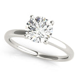 14k Gold Round Diamond Hidden Halo Engagement Ring