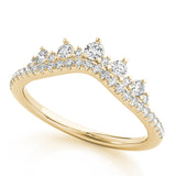14k Gold Contour Crown Wedding Band