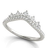 14k Gold Contour Crown Wedding Band