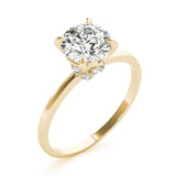 14k Gold .125ct Diamond Round Hidden Halo Engagement Ring