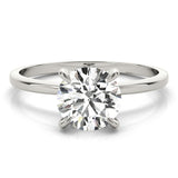 14k Gold .125ct Diamond Round Hidden Halo Engagement Ring