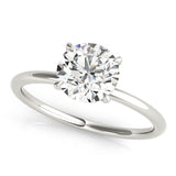 14k Gold Hidden Halo Accented Engagement Ring