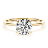 14k Gold Hidden Halo Accented Engagement Ring