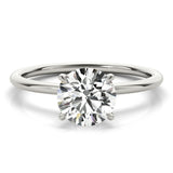 14k Gold Hidden Halo Accented Engagement Ring