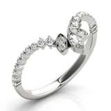 14k Gold Contour Marquise Center Wedding Band