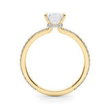 14k Gold Hidden Halo Emerald Cut Engagement Ring