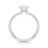 14k Gold Hidden Halo Emerald Cut Engagement Ring