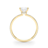 14k Gold Princess Cut Diamond Hidden Halo Engagement Ring