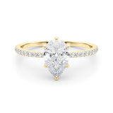 14k Gold Hidden Halo Pear Cut Engagement Ring