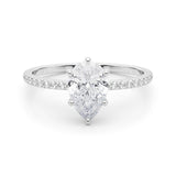 14k Gold Hidden Halo Pear Cut Engagement Ring