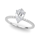 14k Gold Hidden Halo Pear Cut Engagement Ring