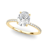 14k Gold Hidden Halo Oval Cut Engagement Ring