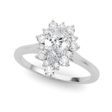 14k Gold Halo Pear Engagement Ring