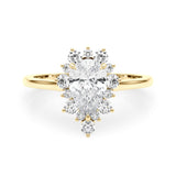 14k Gold Halo Pear Engagement Ring