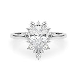 14k Gold Halo Pear Engagement Ring