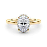 14k Gold Oval Hidden Halo Engagement Ring