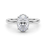 14k Gold Oval Hidden Halo Engagement Ring