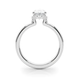 14k Gold Oval Hidden Halo Engagement Ring
