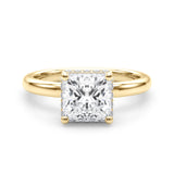 14k Gold Hidden Halo Princess Cut Engagement Ring