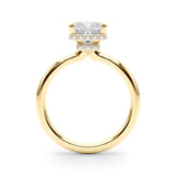 14k Gold Hidden Halo Princess Cut Engagement Ring