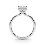 14k Gold Hidden Halo Princess Cut Engagement Ring