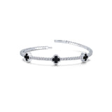 2.4ct Black Onyx Flexible Station Tennis Bracelet