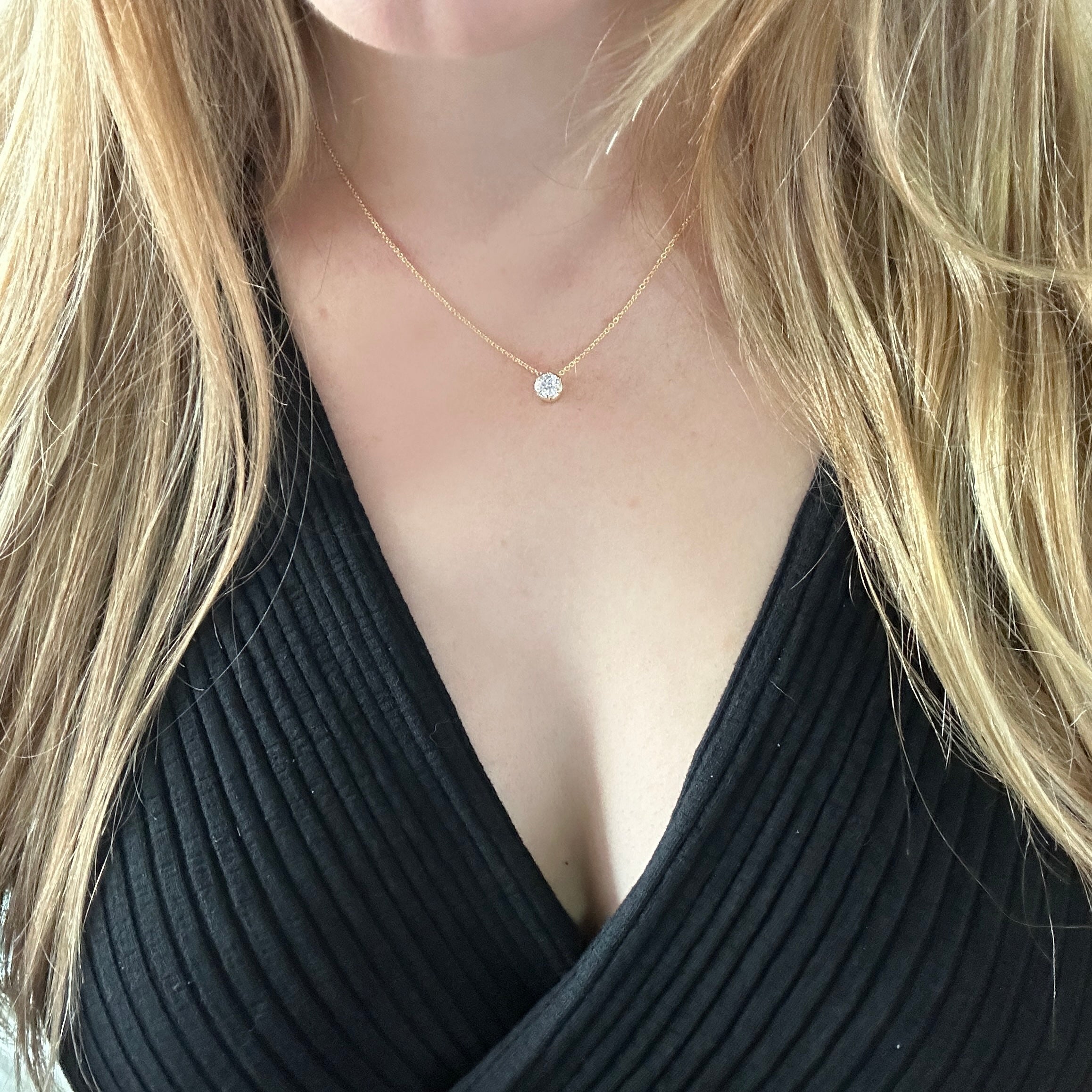 14k Yellow Gold Lab Grown .50ct Diamond Pendant