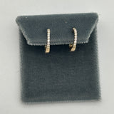 14k Yellow Gold .10ct Diamond Huggie Hoop Earrings