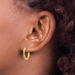 Leslie 14k Yellow Gold Diamond Cut Polished 2mm Hoop Earrings