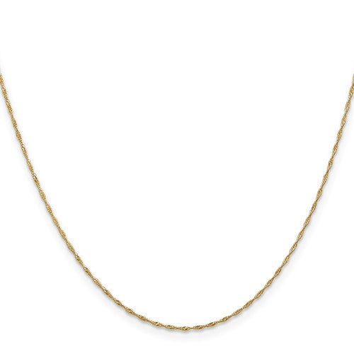 Nespoli Jewelers 14k Yellow Gold 16 Inch 1mm Sparkle Singapore Chain with Spring Ring Clasp