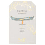 Teardrop Stone Wrap Blue Howlite/Sunstone/Gold