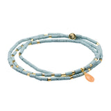 Teardrop Stone Wrap Blue Howlite/Sunstone/Gold