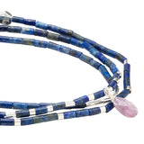Teardrop Stone Wrap Lapis/Amethyst/Silver - Stone of Clarity