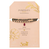 Teardrop Stone Wrap Pyrite/Fuchsia/Gold - Stone of Positive Energy