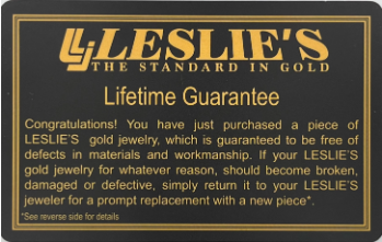Leslie's Gold Lifetime Guarantee