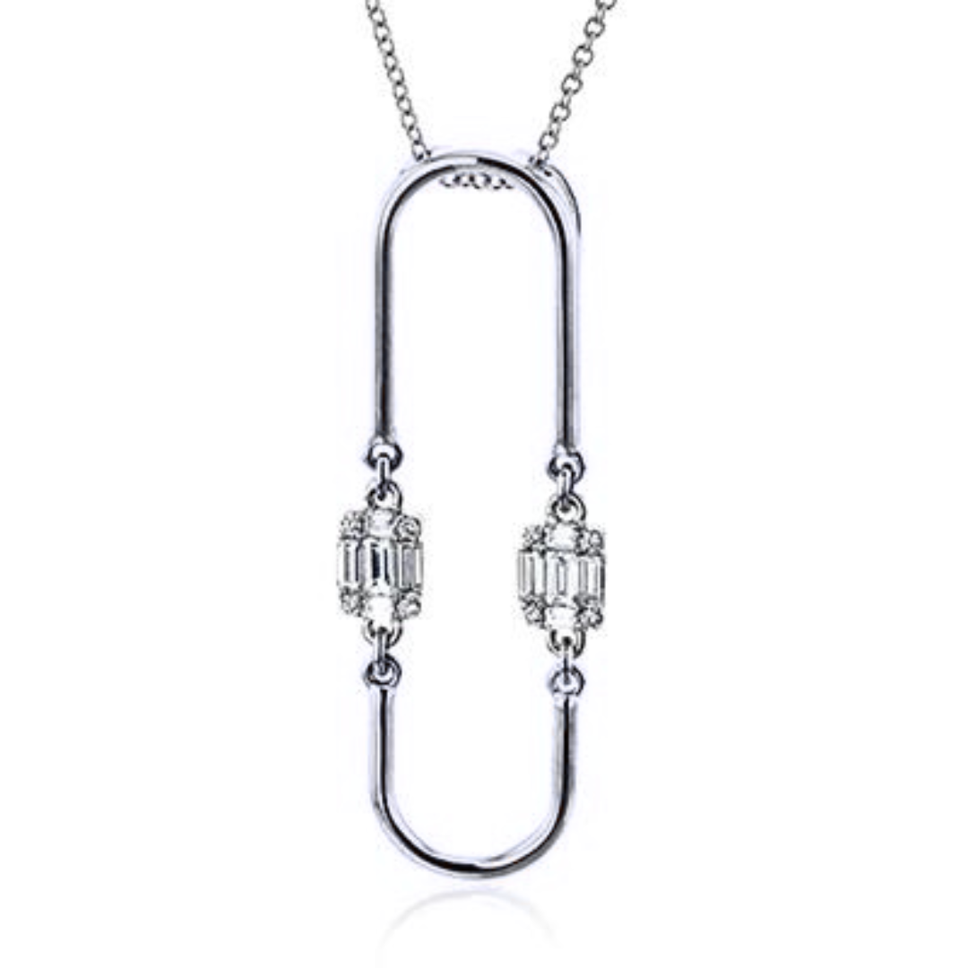 14k White Gold .33ct Diamond Dangle Pendant