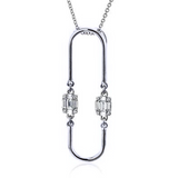 14k White Gold .33ct Diamond Dangle Pendant